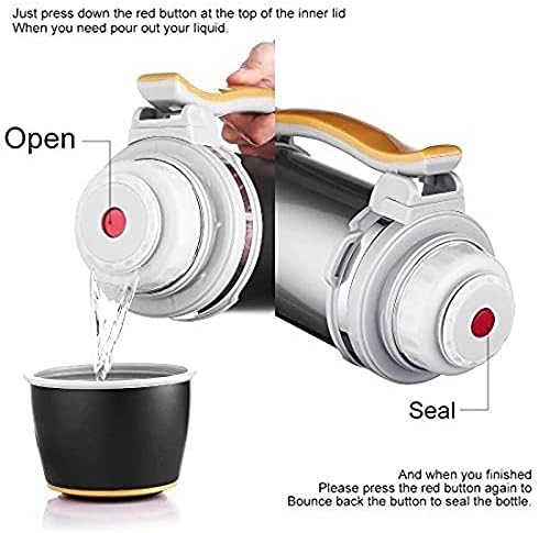 2L Stainless Steel Insulated Vacuum Flask Work Travel Camping Sport Kettle, Beverage Bottle, Cup mug