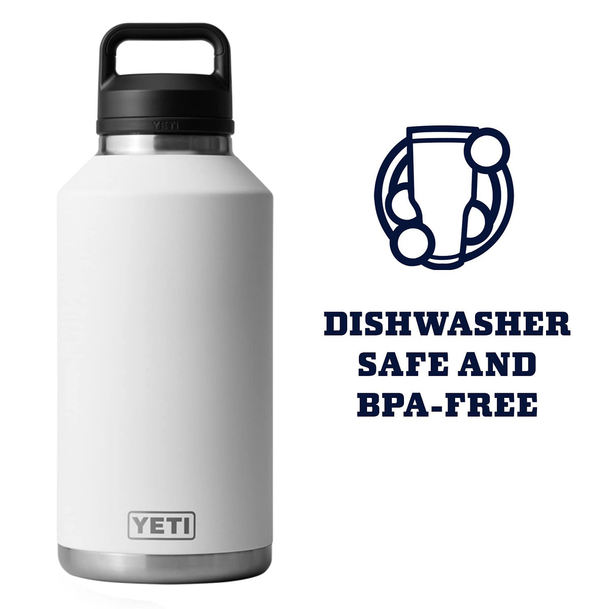YETI Rambler 64 oz Bottle, Vacuum Insulated, Leakproof, Stainless Steel with Chug Cap, Rescue Red