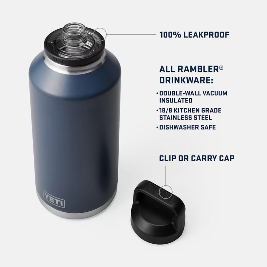 YETI Rambler 64 oz Bottle, Vacuum Insulated, Leakproof, Stainless Steel with Chug Cap, Rescue Red