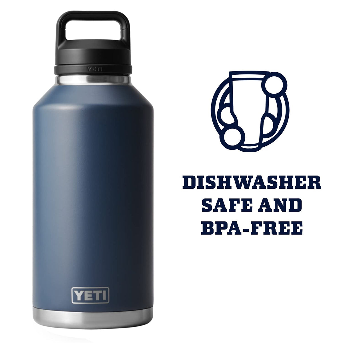 YETI Rambler 64 oz Bottle, Vacuum Insulated, Leakproof, Stainless Steel with Chug Cap, Rescue Red