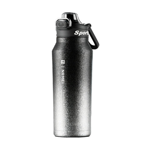 32oz (1000ml) Pure Titanium Insulated Water Bottle, Lightweight Tumbler Double Wall Vacuum Flask, Leakproof Travel Mug Cup for Outdoor Sports Camping Fitness RT178D (Ice Flower Silver)