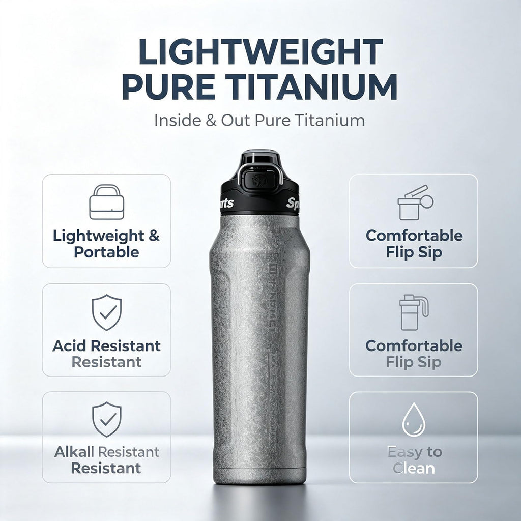 Titanium Insulated Sports Water Bottle 51oz RT178D Grad‑Blue
