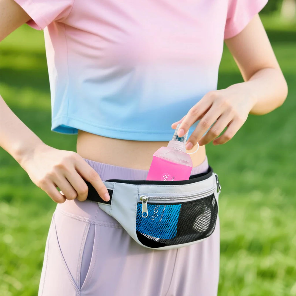 AXEN Soft Flask TPU Foldable Running Hydration Flask, Soft Collapsible Water Bottle for Hydration Pack Cycling Marathon Running Hiking