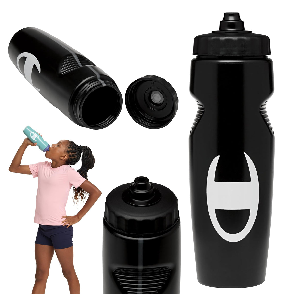 Champion Quench Squeeze Water Bottle, BPA-Free, 24oz (Bonnie Blue)