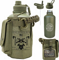 Iron Infidel Battle Bottle - Half Gallon Insulated Water Bottle with Paracord Handle, Large 64 oz Stainless Steel Water Jug with Rugged, Removable Sleeve for Keys, Wallet, & Phone (Live Free 2 Liter)