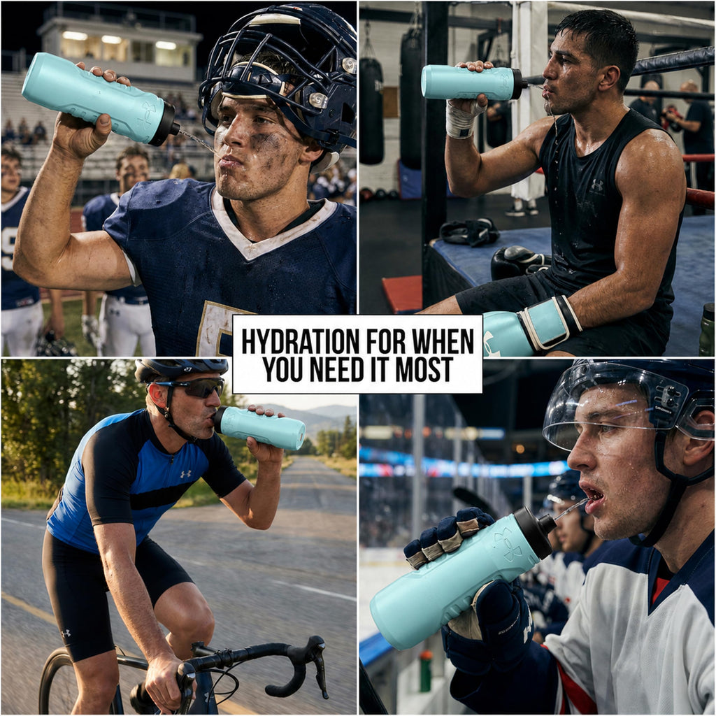 Under Armour Squeeze Water Bottles, 32 oz Water Bottles, Sideline Sports Water Bottle with Quick-Shot Lid, Quick & Easy Hydration, Gym Water Bottles, Squeeze Bottle, 1 32oz Bottle